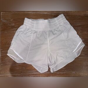 Lululemon size 4 shorts in Color Bone with bloomers inside- flaws plz read